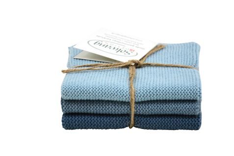 Solwang Design  vaatdoekjes - set van 3 - rustiek blauw