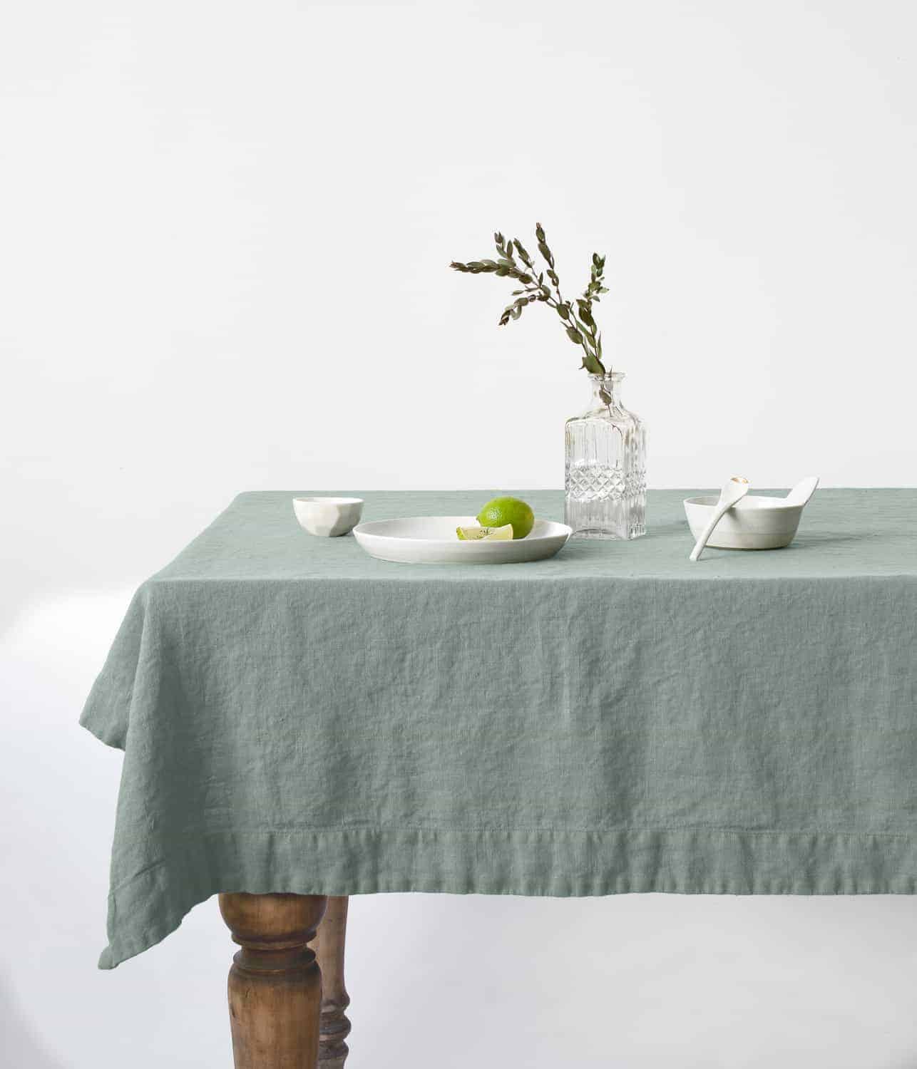 Verlaten hiërarchie Kostuums Linen Tales - gewassen linnen tafelkleed - Green Milieu - 250 x 140 cm -  K'OOK!