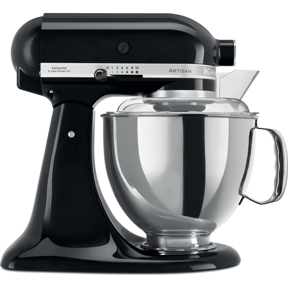 Kitchenaid - keukenmixer Artisan - Onyx Black - extra kom, flexiklopper en schenkschild