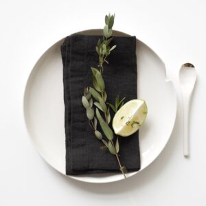 Linen Tales - linnen servetten - set van 2 - black - 40 x 40 cm