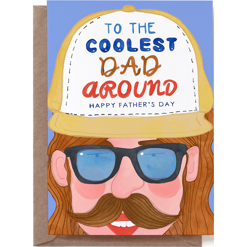 Dubbele wenskaart + envelop - To the coolest dad around afbeelding