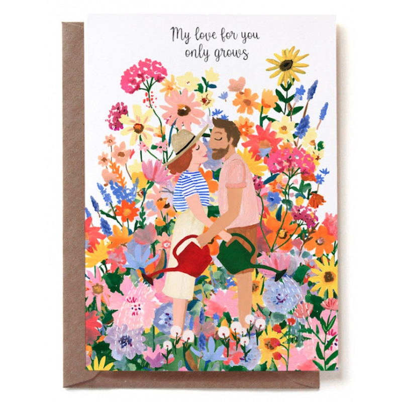 Dubbele wenskaart met envelop - My love for you only grows afbeelding