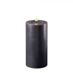 Deluxe HomeArt - led kaars - zwart - 7.5 x 15 cm