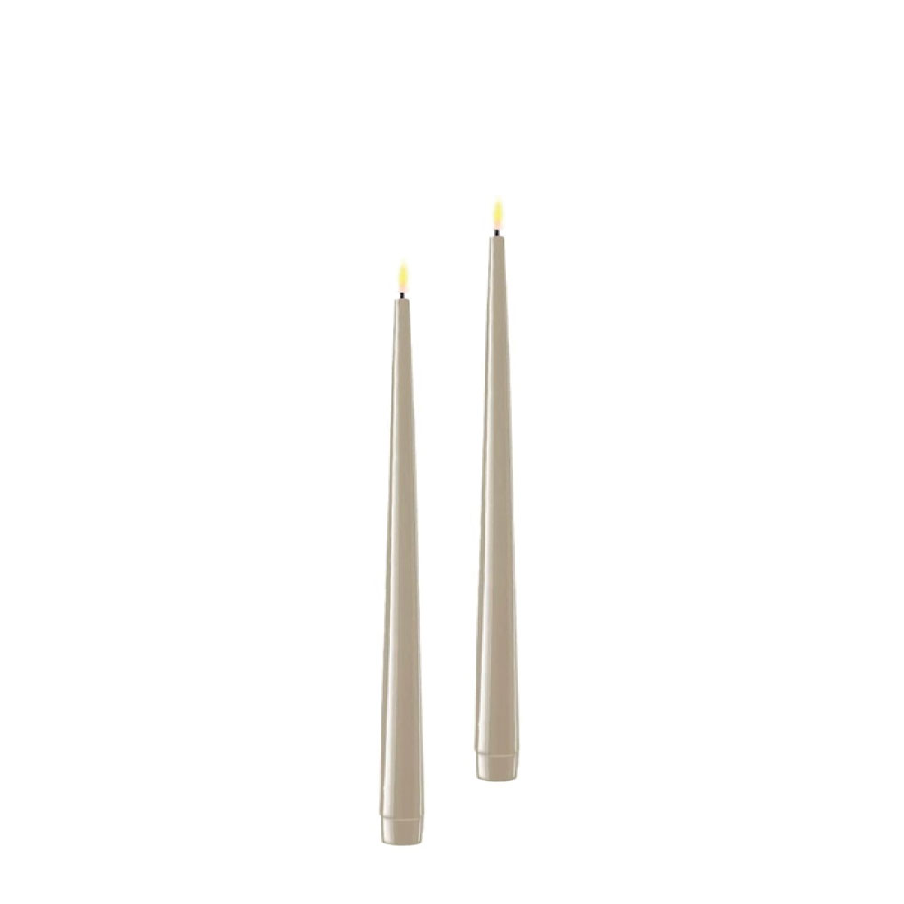 Deluxe Homeart - led dinerkaars - set van 2 - zand