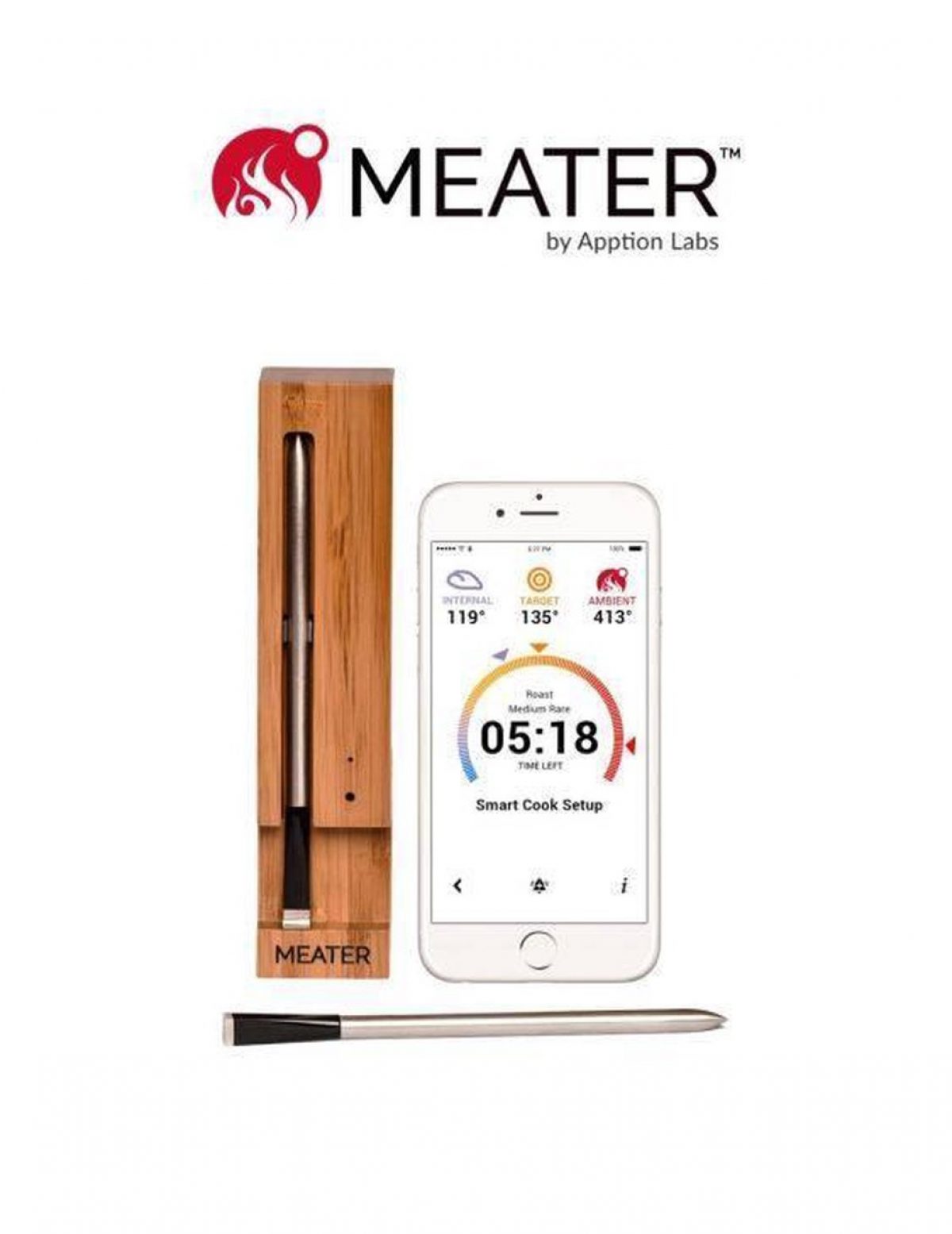 Gedragen Sherlock Holmes Immoraliteit Meater - draadloze thermometer met app - 10 meter - K'OOK!