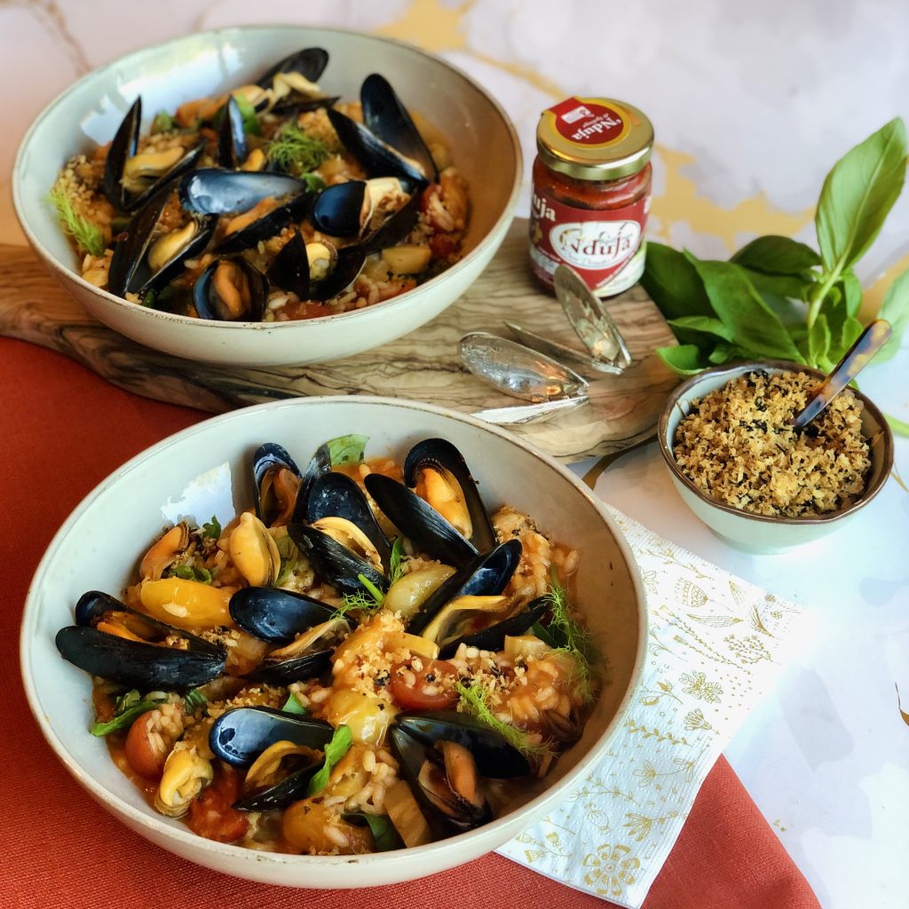 K’OOK! de makkelijke maandag 12/9: Tomatenrisotto met nduja en mosselen