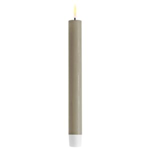 Deluxe Homeart - led dinerkaars recht - set van 2 - zand - 24 cm