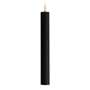 Deluxe Homeart - led dinerkaars recht - set van 2 - zwart - 24 cm