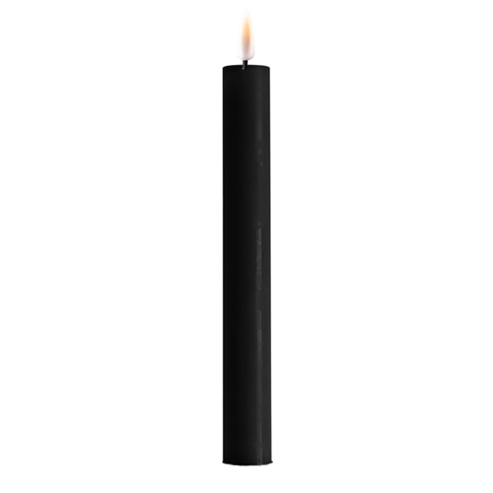 Deluxe Homeart - led dinerkaars recht - set van 2 - zwart - 24 cm afbeelding