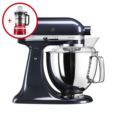 Kitchenaid - keukenmixer Artisan - Ink Blue - aktie - gratis foodprocessor t.w.v. € 209