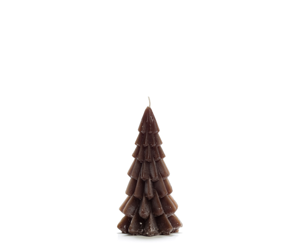 Rustik Lys - kerstboom kaars coffee - 12 cm