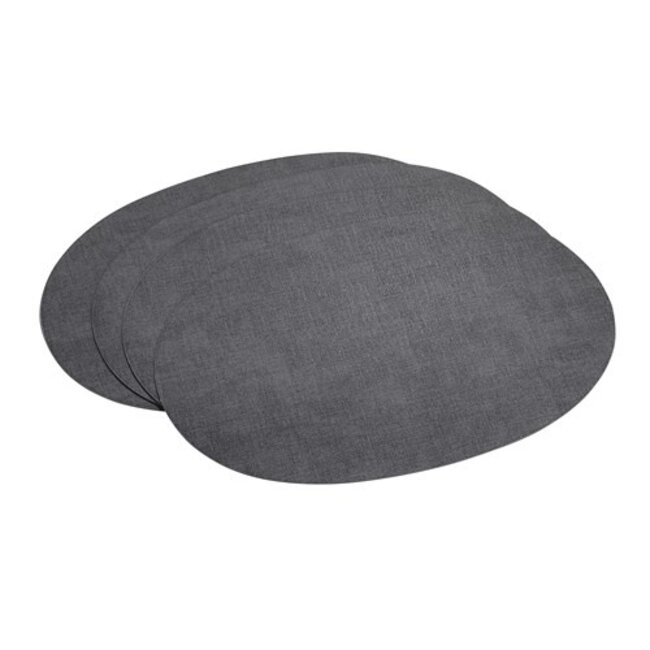 Culi1 - ovale placemat kunstleer - antraciet