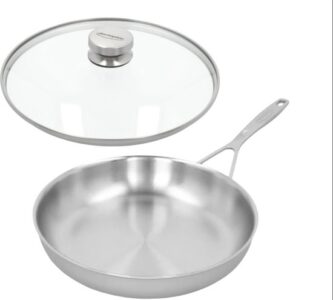 Demeyere - Industry 5 koekenpan - met dichte rand (nieuw!) - gratis glazen deksel - 28 cm