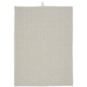 IB Laursen - theedoek Huxi - ruitjes naturel/blauw - 50 x 70 cm