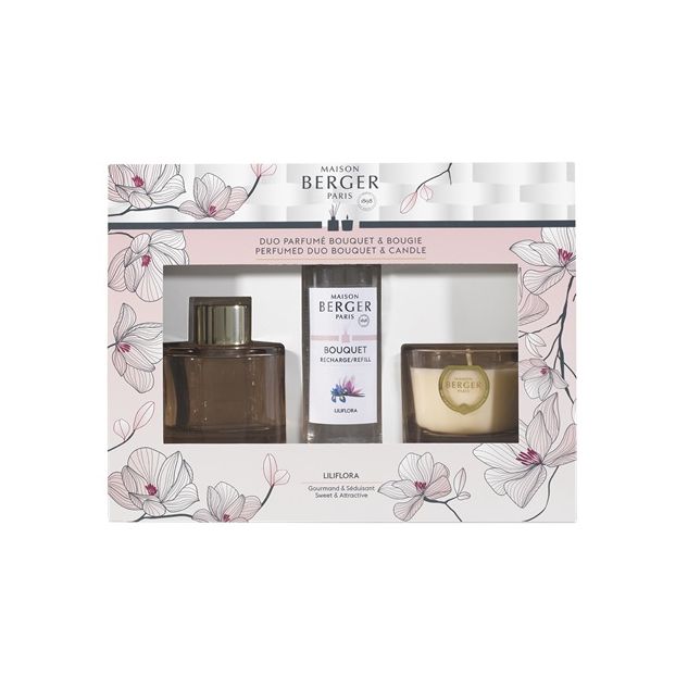 Maison Berger Paris - Mini duo set Bolero Liliflora- geurstokjes & kaars