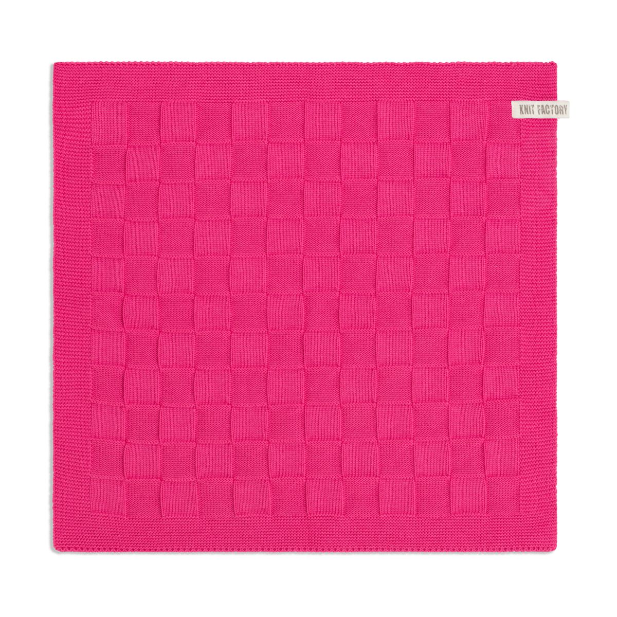 Knit Factory - gebreide keukendoek blok - roze