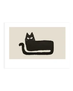 My Deer Art Shop - kaart + envelop Le Chat - zwart