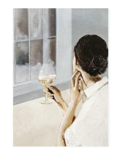 My Deer Art Shop - kaart + envelop Woman in the window