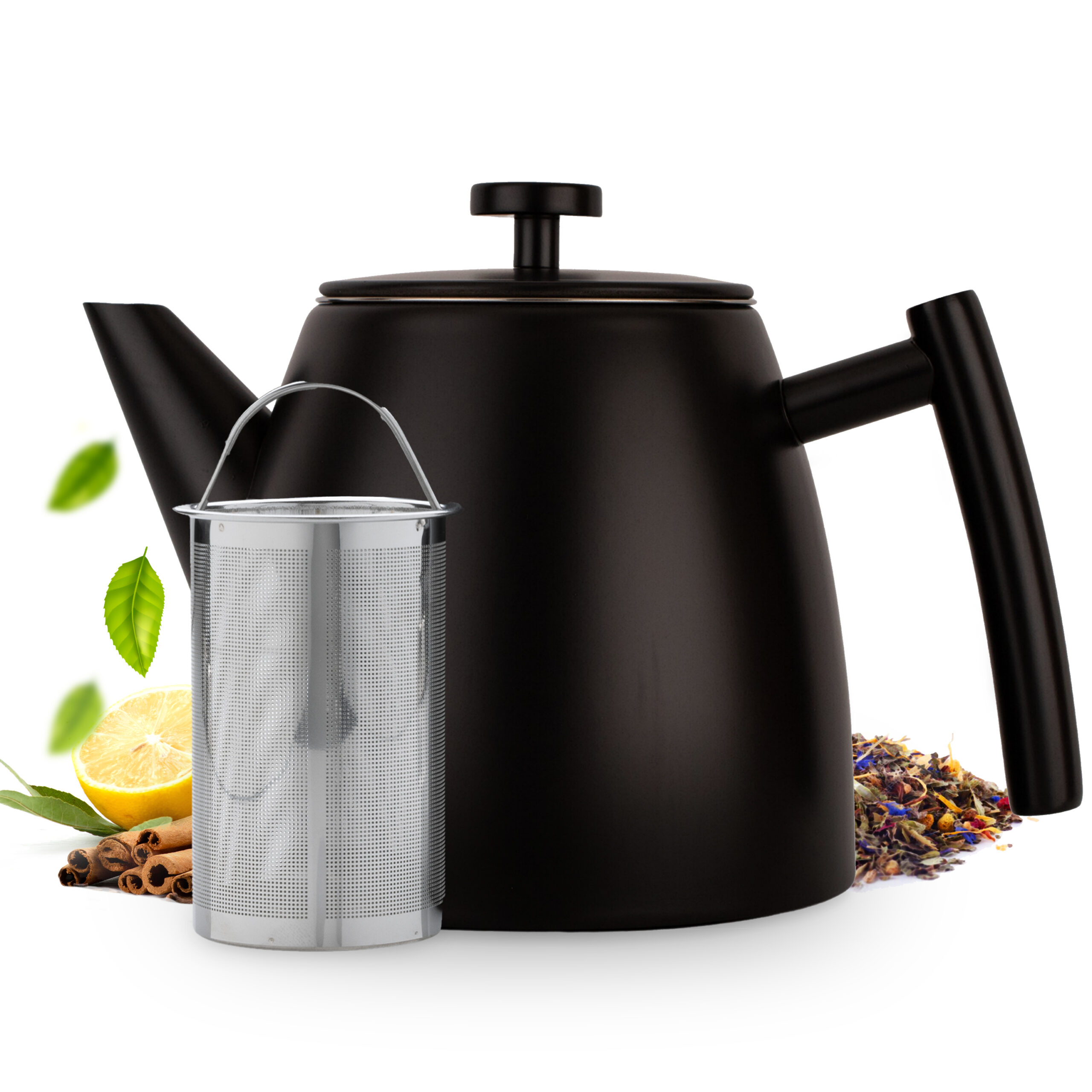 Vaja - dubbelwandige theepot Juliette - matzwart - 1.2 ltr. afbeelding