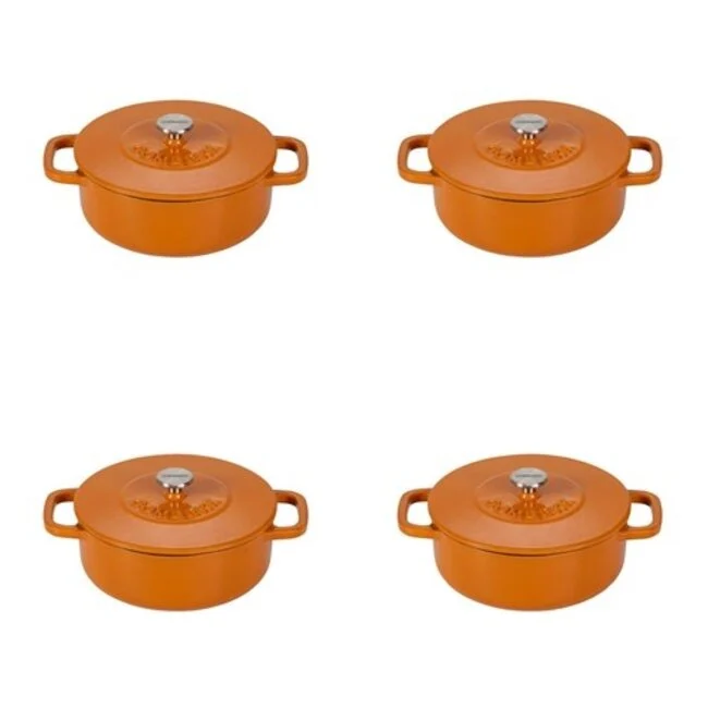 Combekk - mini gietijzeren pan - oranje - 12 cm