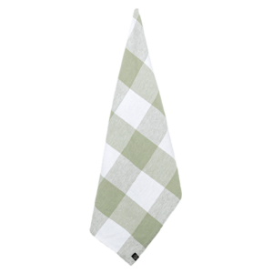 Haomy - theedoek Palma - linnenblend - groen/wit - 46 x 70 cm