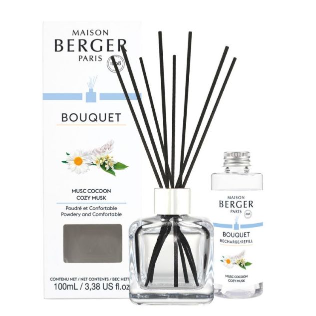 Maison Berger Paris - Parfumverspreider Cube Cozy Musk - 100 ml afbeelding