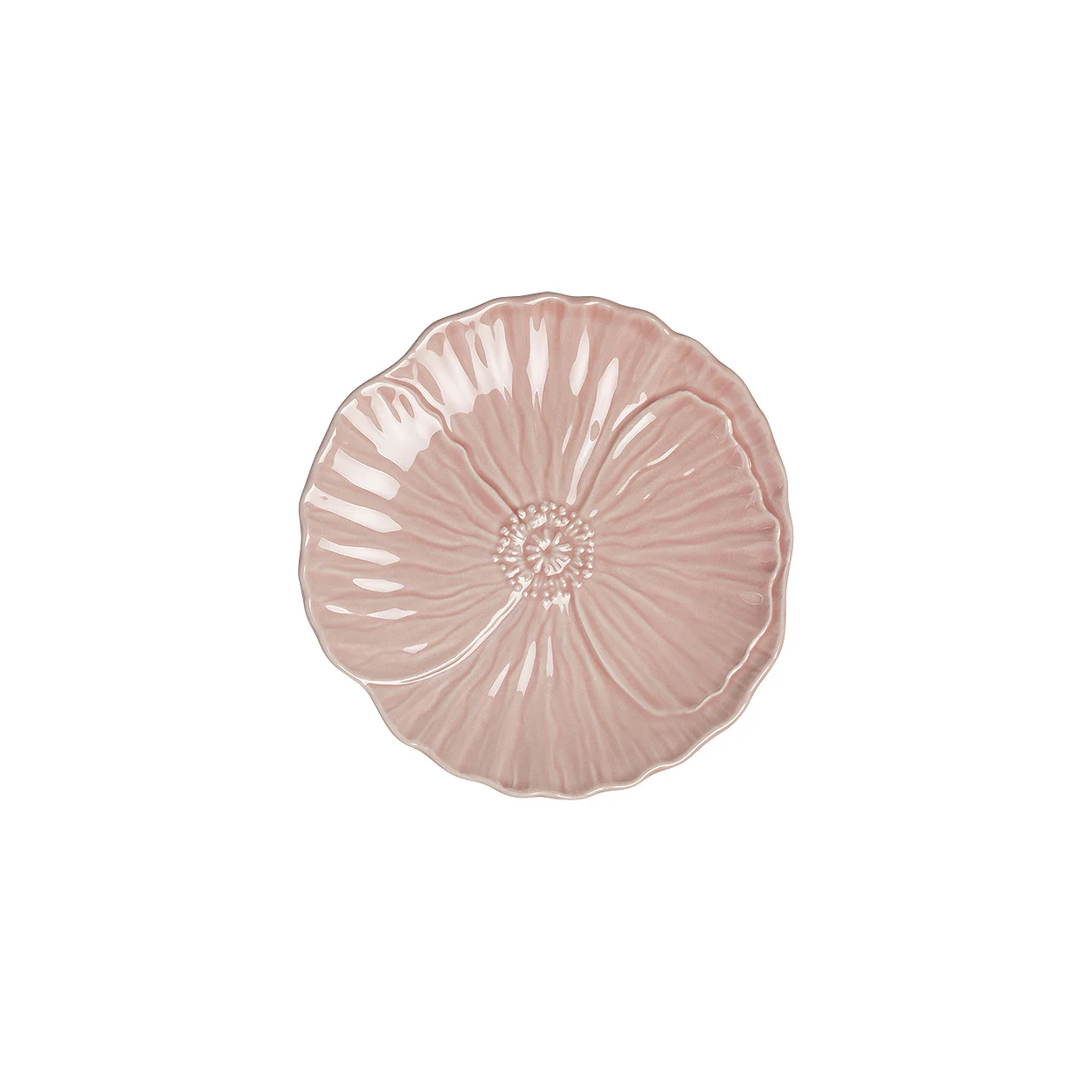 Faiança - gebaksbord papaver - roze - 15 cm afbeelding