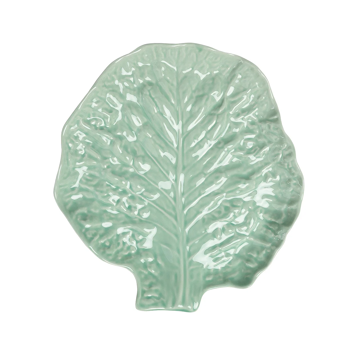 Faiança - saladeschaal slablad laag - lichtgroen - 30 cm afbeelding