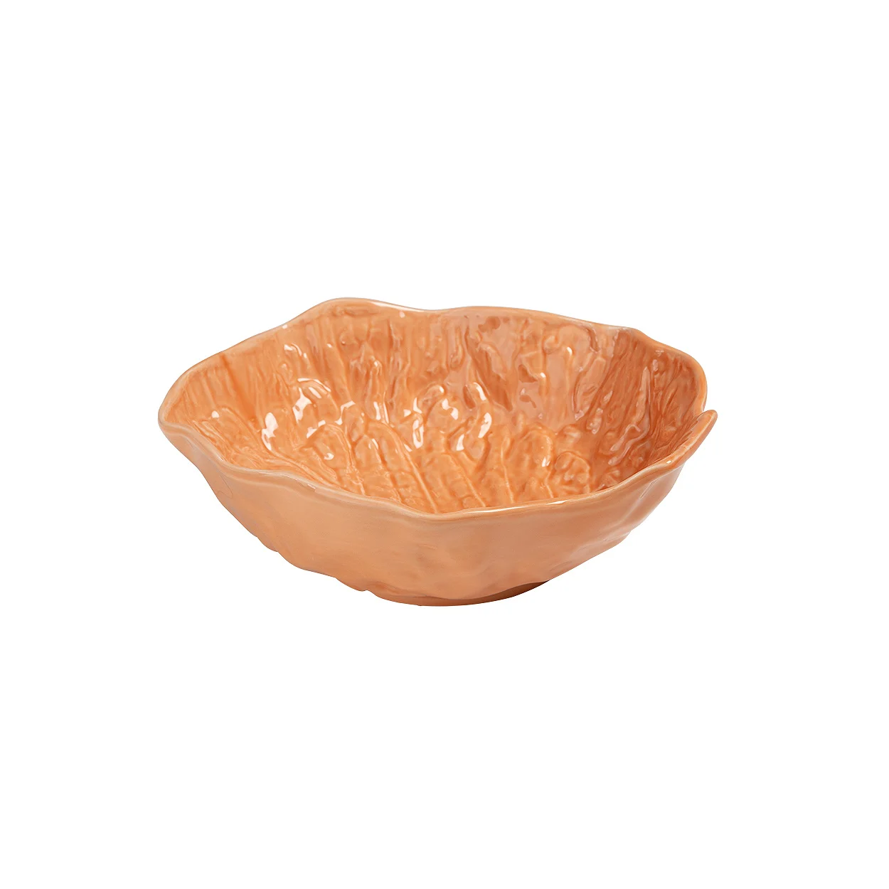 Faiança - schaal slablad diep - oranje - 29 cm afbeelding