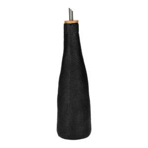 Jens Living - olie/azijn fles wafel - zwart - 0.5 ltr