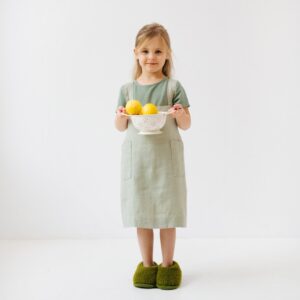 Linen Tales - linnen schort kruisband voor kids - sage