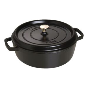 Staub - stoofpan laag gietijzer - zwart - 28 cm