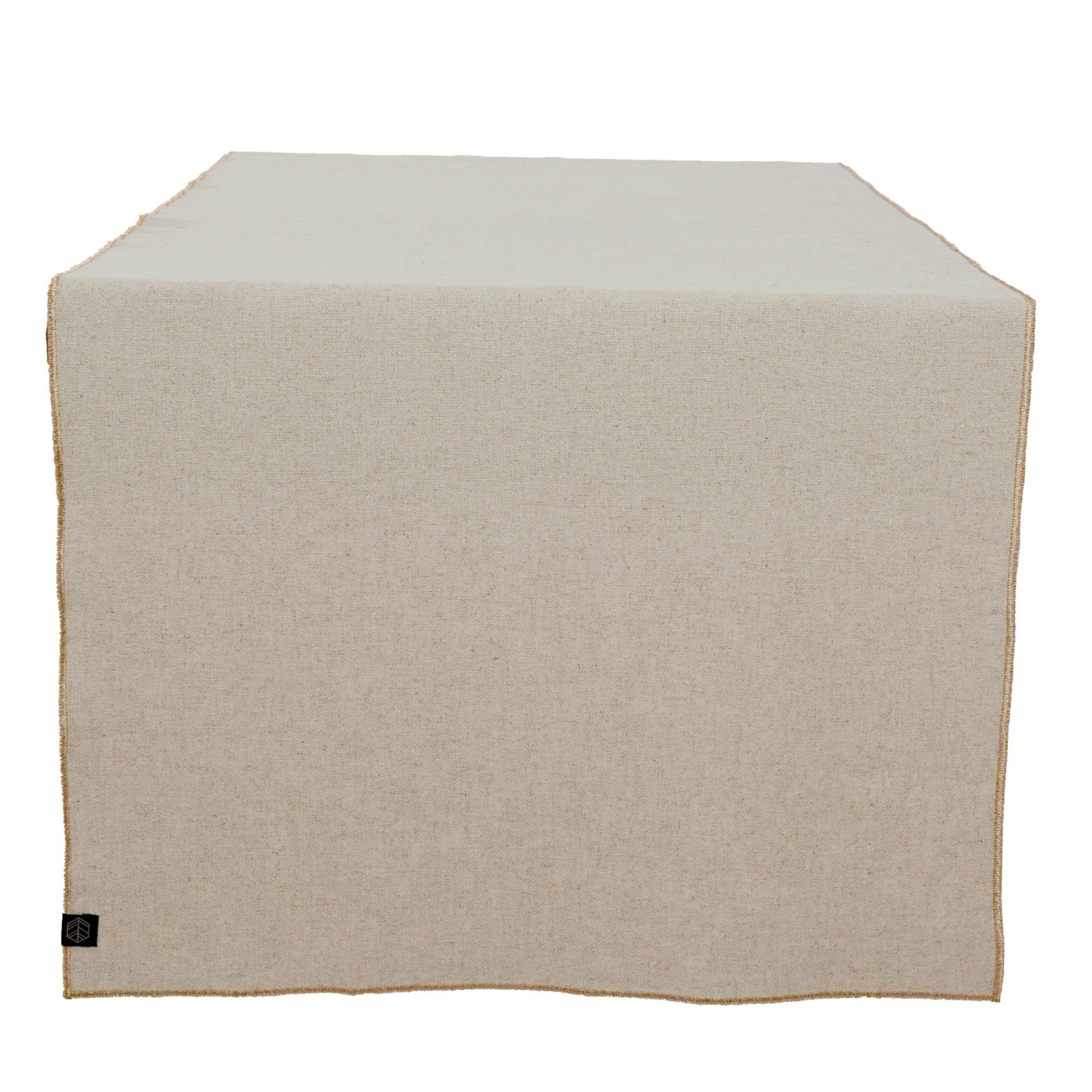 Haomy - tafelloper Verona - linnenblend naturel/goud - 48 x 160 cm afbeelding