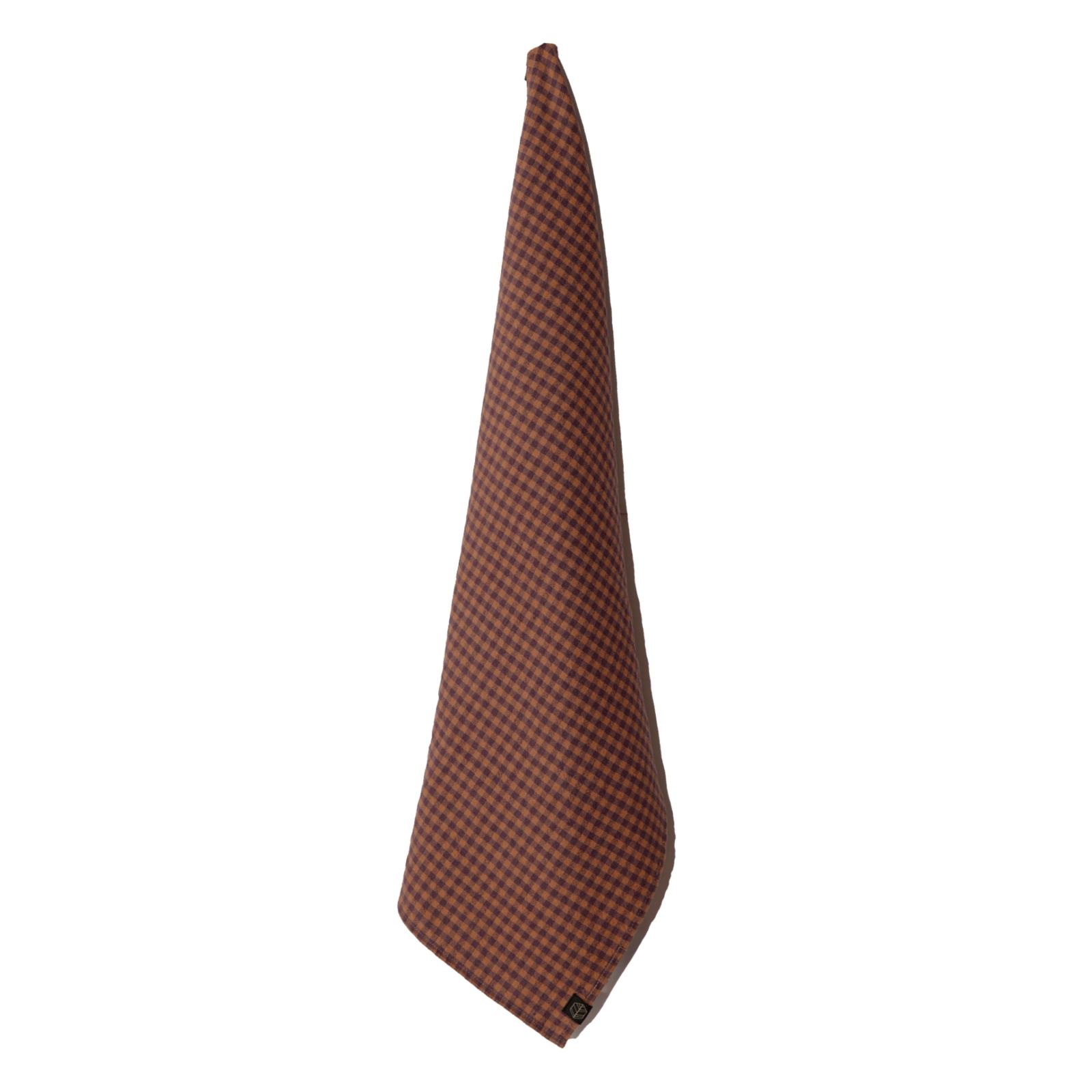 Haomy - theedoek Piana - linnenblend - paars/brique ruit - 46 x 70 cm afbeelding