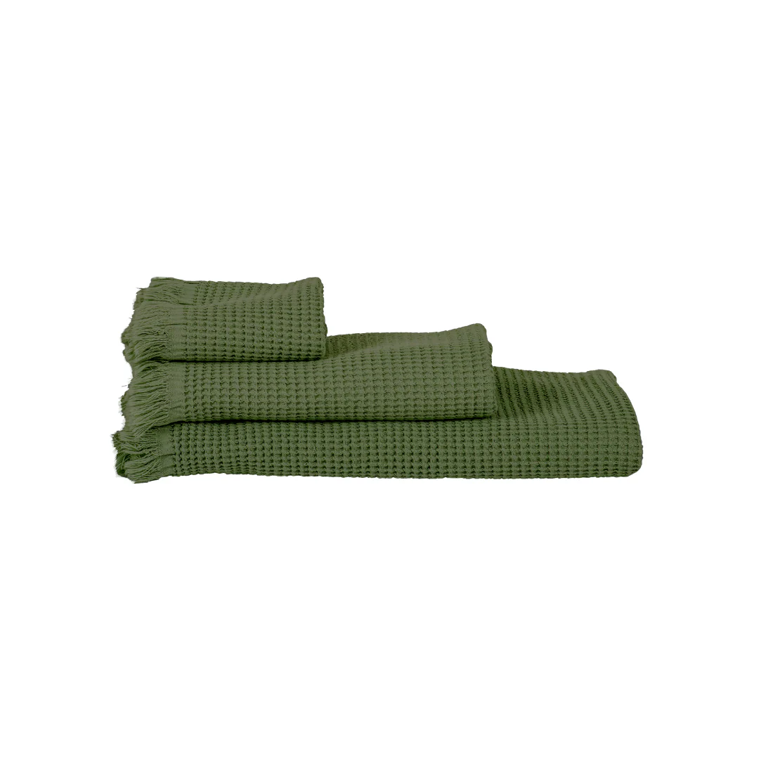 Haomy - Gastendoekje Timor - 100 % katoen - Khaki - 30 x 50 cm afbeelding