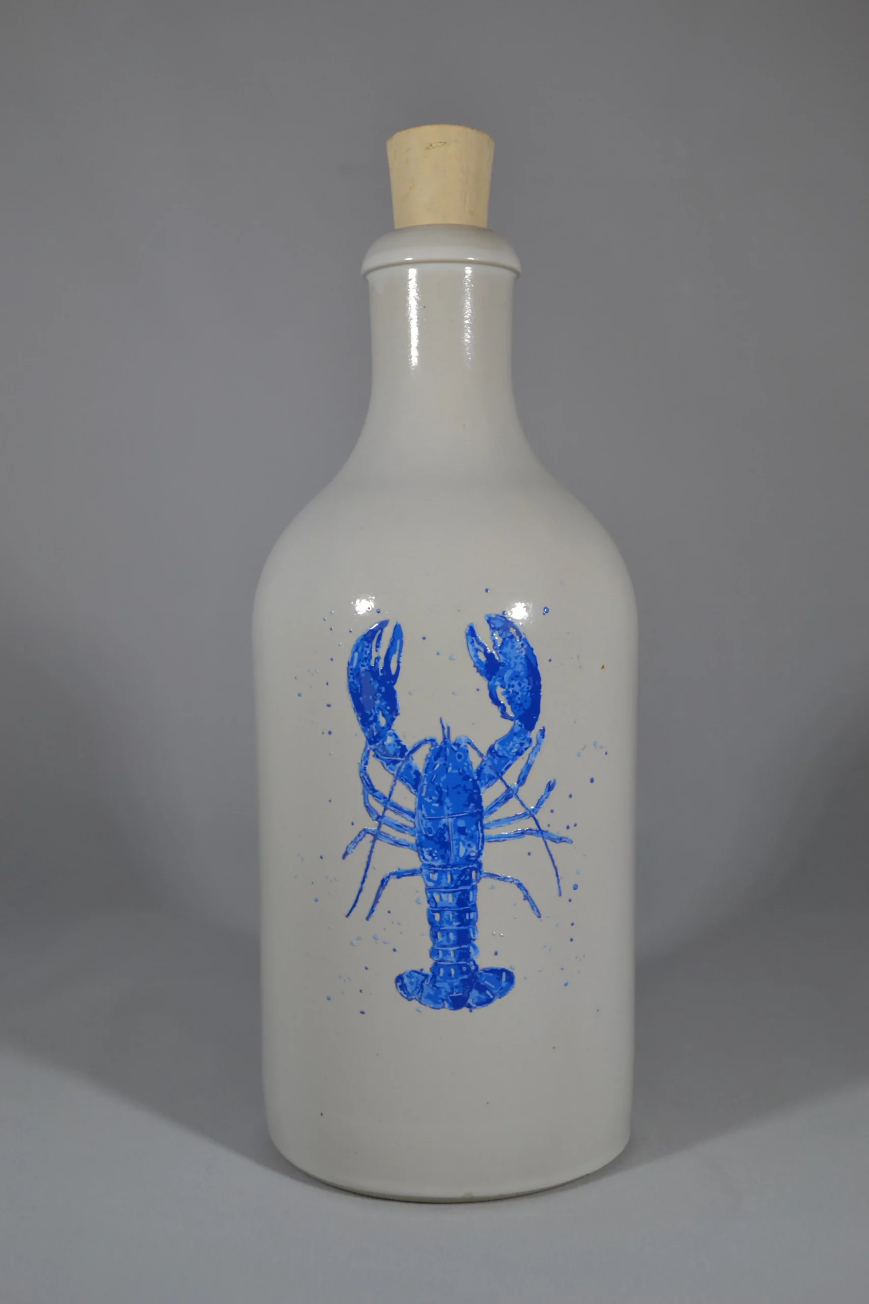 Menu'tje Marechal - kruik Kreeft voor olijfolie/azijn - aardewerk - blauw - 500 ml