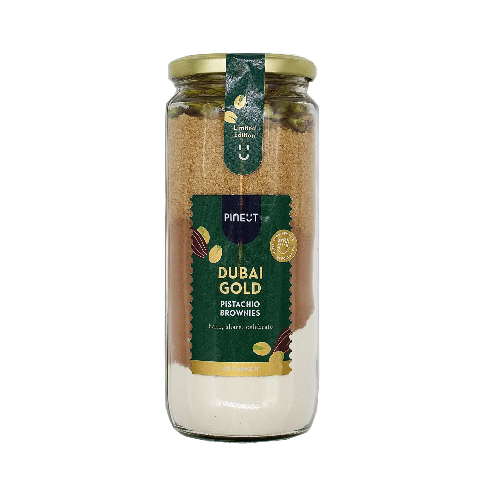 Pineut - DIY pistachio brownie mix - Dubai Gold - 350 gr afbeelding 1