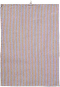 IB Laursen theedoek Linea smalle streep paars/warmbruin