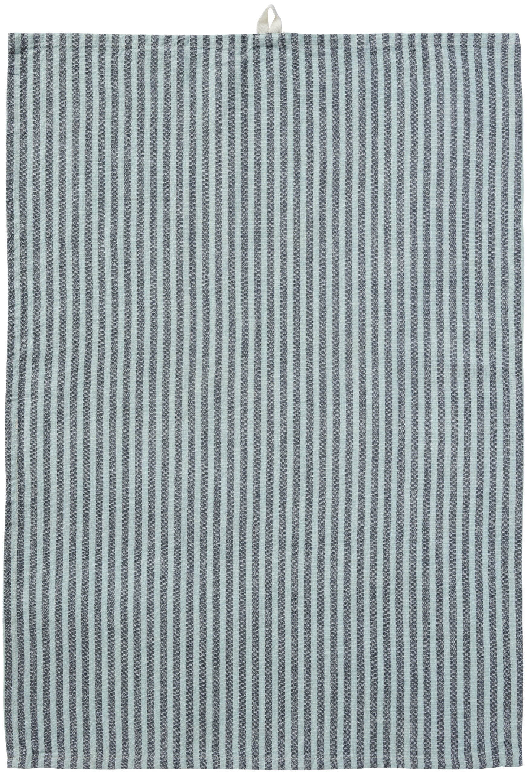 IB Laursen - Theedoek Linea - smalle streep grijs/turquoise