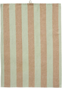 theedoek Linus lichtgroen/warmbruin