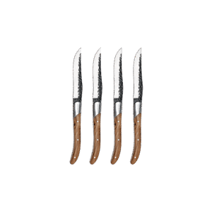 Bowls & Dishes - Moments steakmessen Forged olijfhout - set van 4