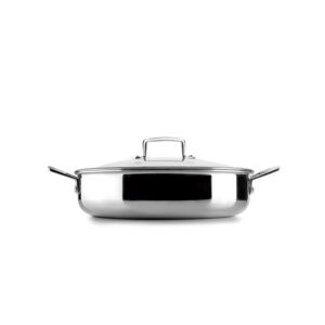 Ibili - hapjespan Triply Natural met deksel en 2 grepen - 32 cm