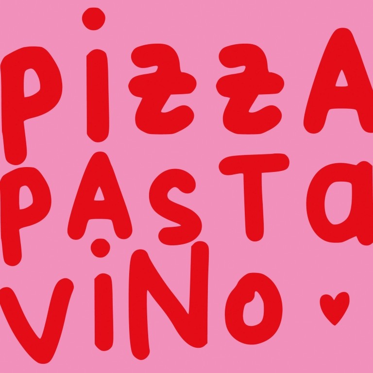 PPD - papieren servetten Pizza, Pasta, Vino - roze/rood - 33x33 cm
