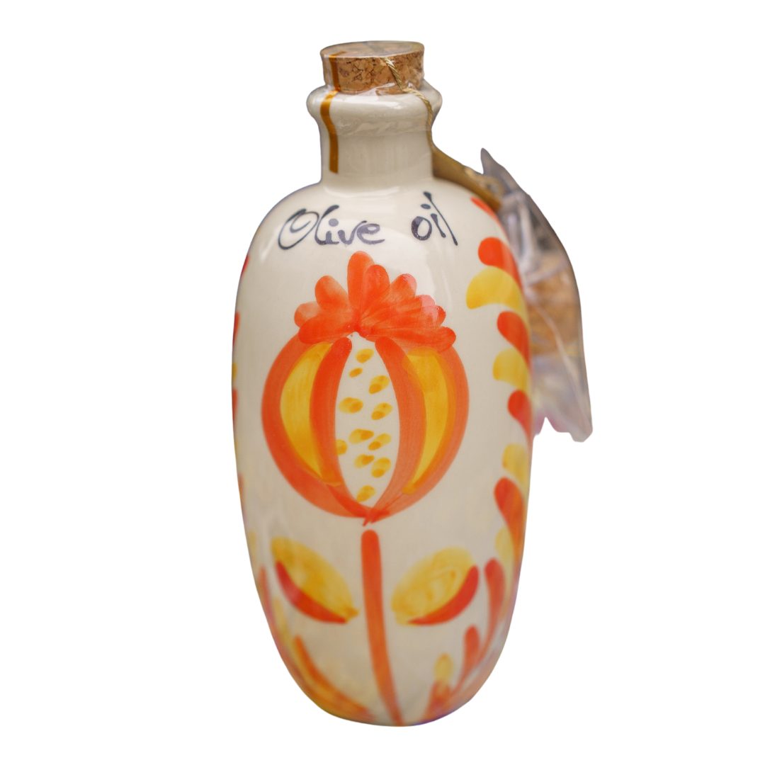 Beneolivia - kruik Granada - gevuld met Arbequina olijfolie uit Zuid-Spanje - oranje - 500 ml