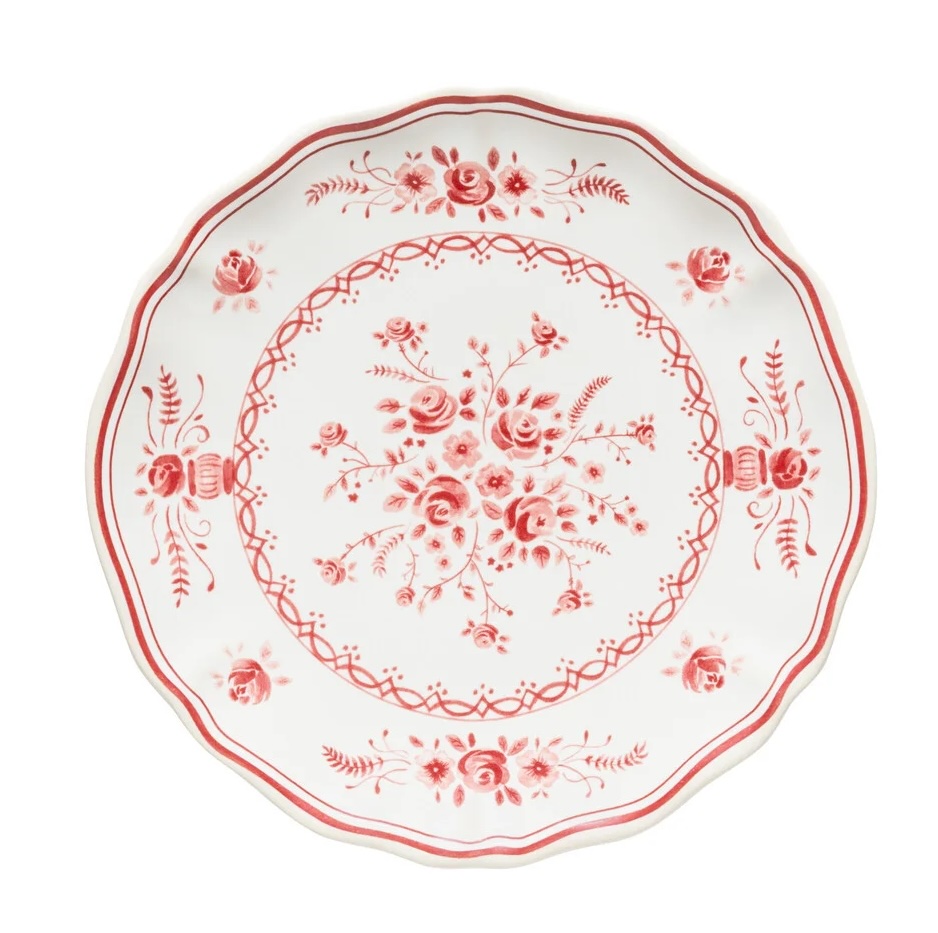 Costa Nova - gebaksbordje Vila - wit/rood - 17 cm