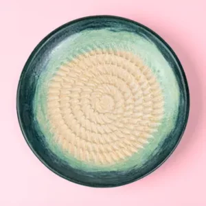 Tierra Cocida - keramisch raspbord  Brisa - crème/groen/blauw - 12.5 cm