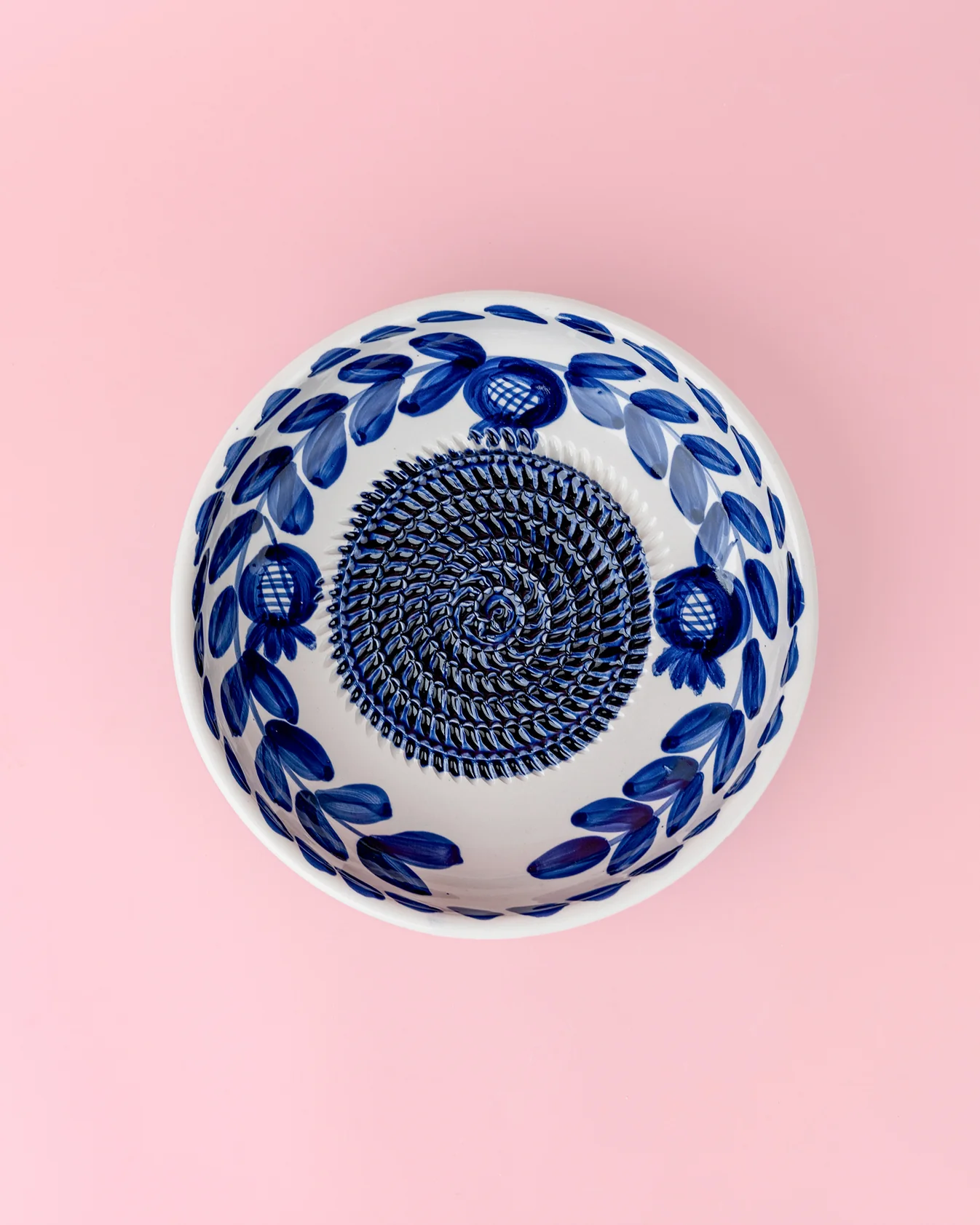 Tierra Cocida - keramisch raspbord Nerja - wit/blauw - 12.5 cm