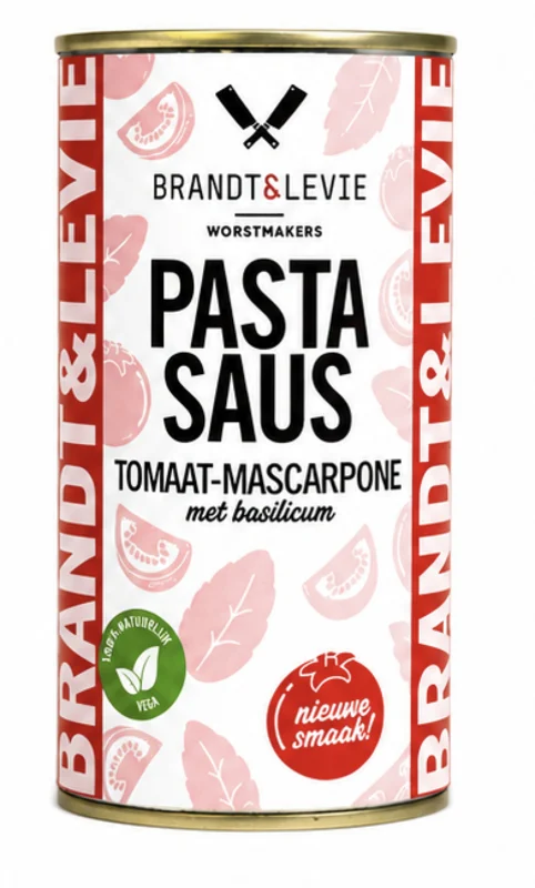 Brandt & Levie - Pastasaus tomaat-mascarpone met basilicum BIO - 500 gram