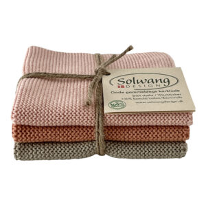 Solwang - Vaatdoekjes - set van 3 - olive/apricot